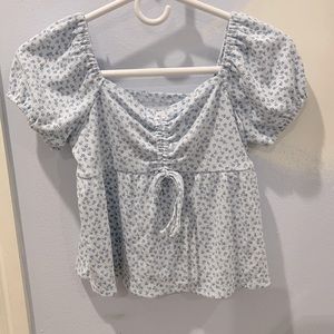 Light blue floral print shirt